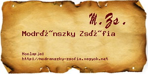 Modránszky Zsófia névjegykártya