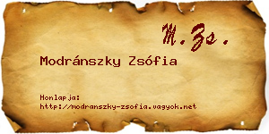 Modránszky Zsófia névjegykártya