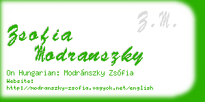 zsofia modranszky business card