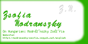 zsofia modranszky business card